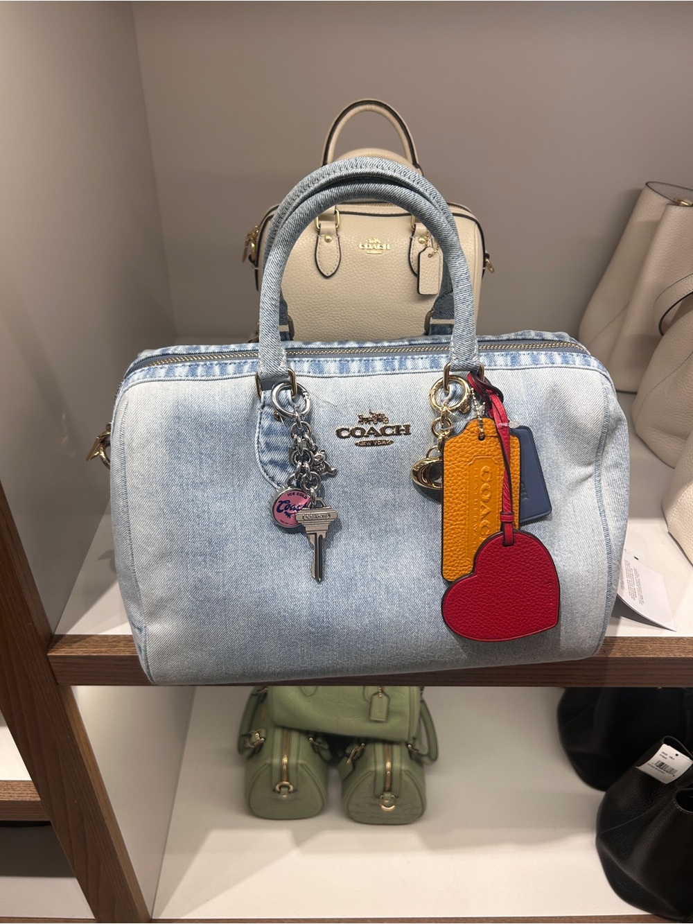 NWT🌈Coach Rowan Large Satchel Bag
In Loved Denim With Charms CDY75 Limited Rare - Picture 11 of 12
